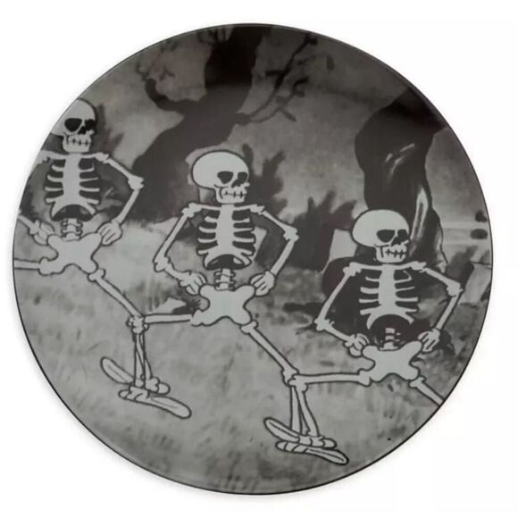 Disney The Skeleton Dance and The Haunted House Scary Ceramic Plate Set Of 4-NIB - Picture 6 of 11